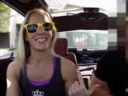 Blonde chick bj and fucked to sell car