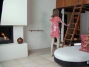 Cute teen babe gets horny showing off her legs by Skinn