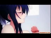 Busty Japanese anime coed tittyfucking and facial cummi