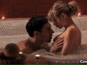 Blonde teen babe has hot erotic sex in a bathtub by Cin