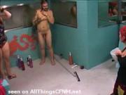 Spycam CFNM - hot girls watch lucky Finnish guy shower