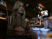 awesome blonde she shows her amazing tits in public, s