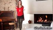 Teen in nylons stripping erotically