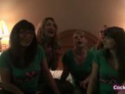 Sexy babes get horny watching a striptease 3 by CockCra
