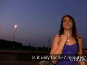 Sexy babe fucked in public at night