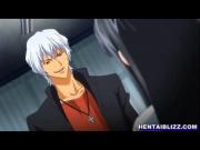 Busty hentai coed sucking dick and facial cumshot