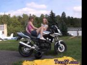 Young girly-girl biker girls