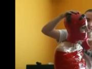 Wrapped in my red tape from head to foot