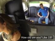 Dude fucks throat and cunt to cab driver