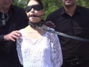 Blindfolded teen disgraced in public
