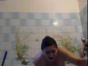 Cute chubby teen masturbates in the shower