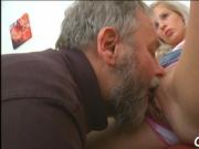 Horny young babe screwed by old guy