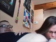 Fat Dude has his Chubby GF Suck him