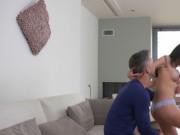 Gf gets doggy style and creampie