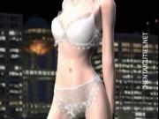 Hot 3D anime babe pose in her lingerie