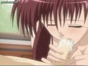 Tempting anime honey licking cock