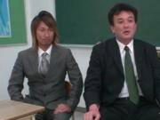 Sweet asian school babe seducing horny teachers in clas