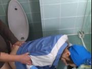 Asian maintenance girl goes in wrong bathroom jav 5 by