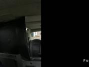 Couple fucking in fake taxi while moving