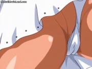 Sexy anime cheerleader gets erotic massage and sucks co