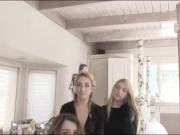 Three naughty teen robbers oral sex and dildo fuck in b
