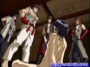 Tied up anime gets asshole fucked