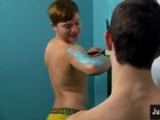 Twink movie Splashed and wiped with colorful smudges th