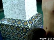 Sexy gay Two, hot, naked, college, frat men invite a cu