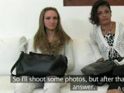 Fake agent fucks amateur lesbians
