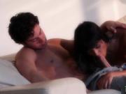 hot brunette babe gets her tits rubbed and her pussy fu