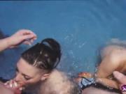 Alli and Rachael bounce on their friend's dick