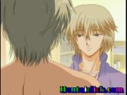 Naughty hentai gay asshole filled with cum