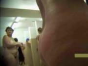 Teens and moms in public shower room