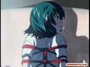 Bondage anime cutie hard poking from behind by her mast