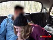 Blonde Schoolgirl Angel Emily Blows Taxi Driver