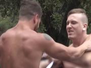 Outdoor bareback sex for Ashton McKay after a ATV ride