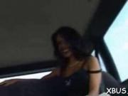 Chick starves for sex in a car