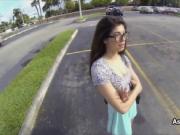 Blown by broke busty teen at parking lot