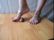 My foot job with a replica dick