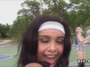 Three basketball babes licking pussy