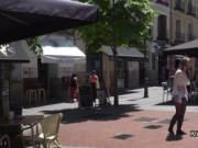 Euro slut punished in public downtown