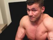 Ripped muscle wanking in bed with a fleshlight