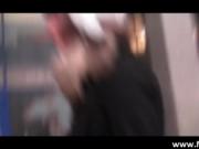Sexy brunette pickup girl in black lingerie gets fucked