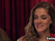 Swingers watching striptease