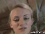 Busty amateur takes hard dick