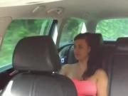 Busty amateur fucks huge dick in taxi