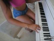 Ebony teen gf fucked on piano