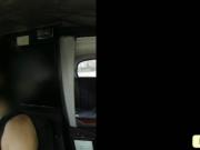 Busty British amateur bangs cab driver