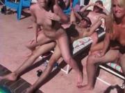 Crazy pool sex party with dick humping in group