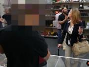 Hot chick fucked for a flight back home